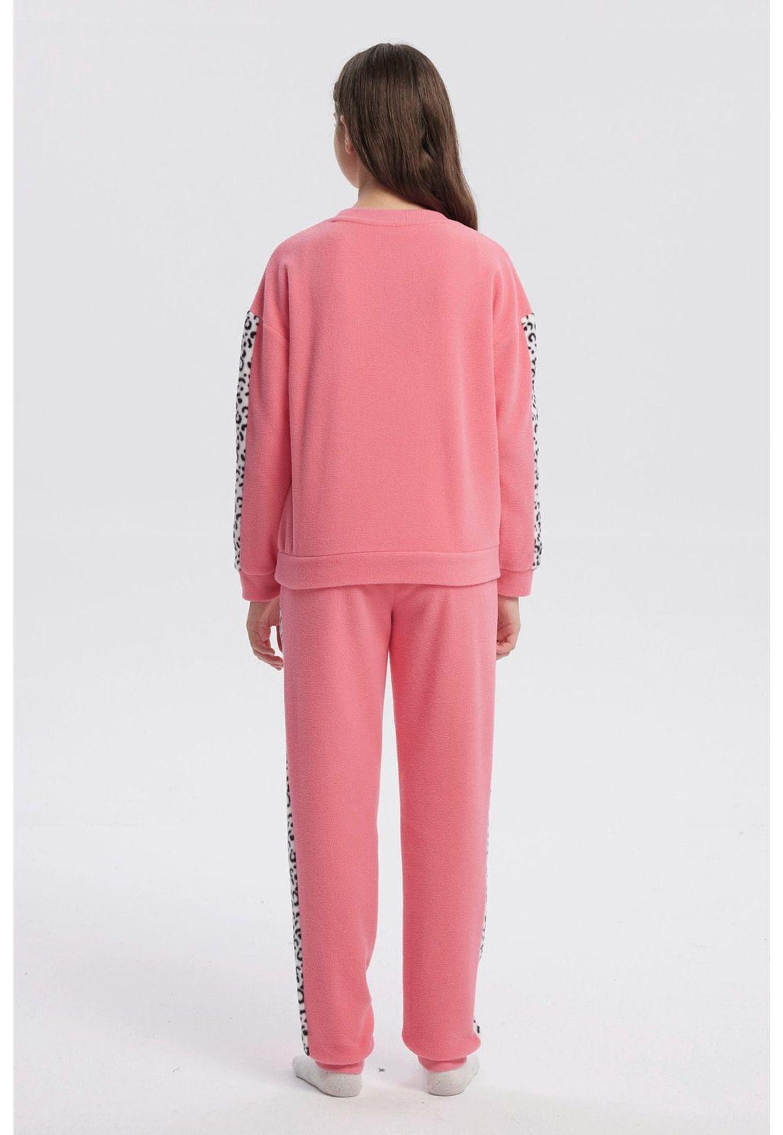 Pijama Niña Polera Y Pantalón Rosado-2