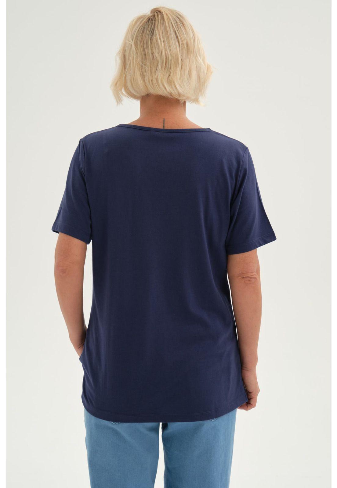 Polera Mujer Lisa Azul-2