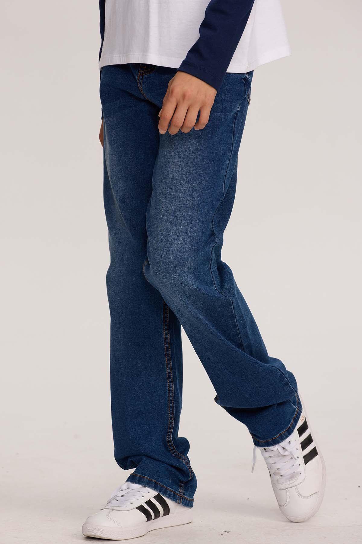 Jeans Niño Básico Azul Oscuro-0