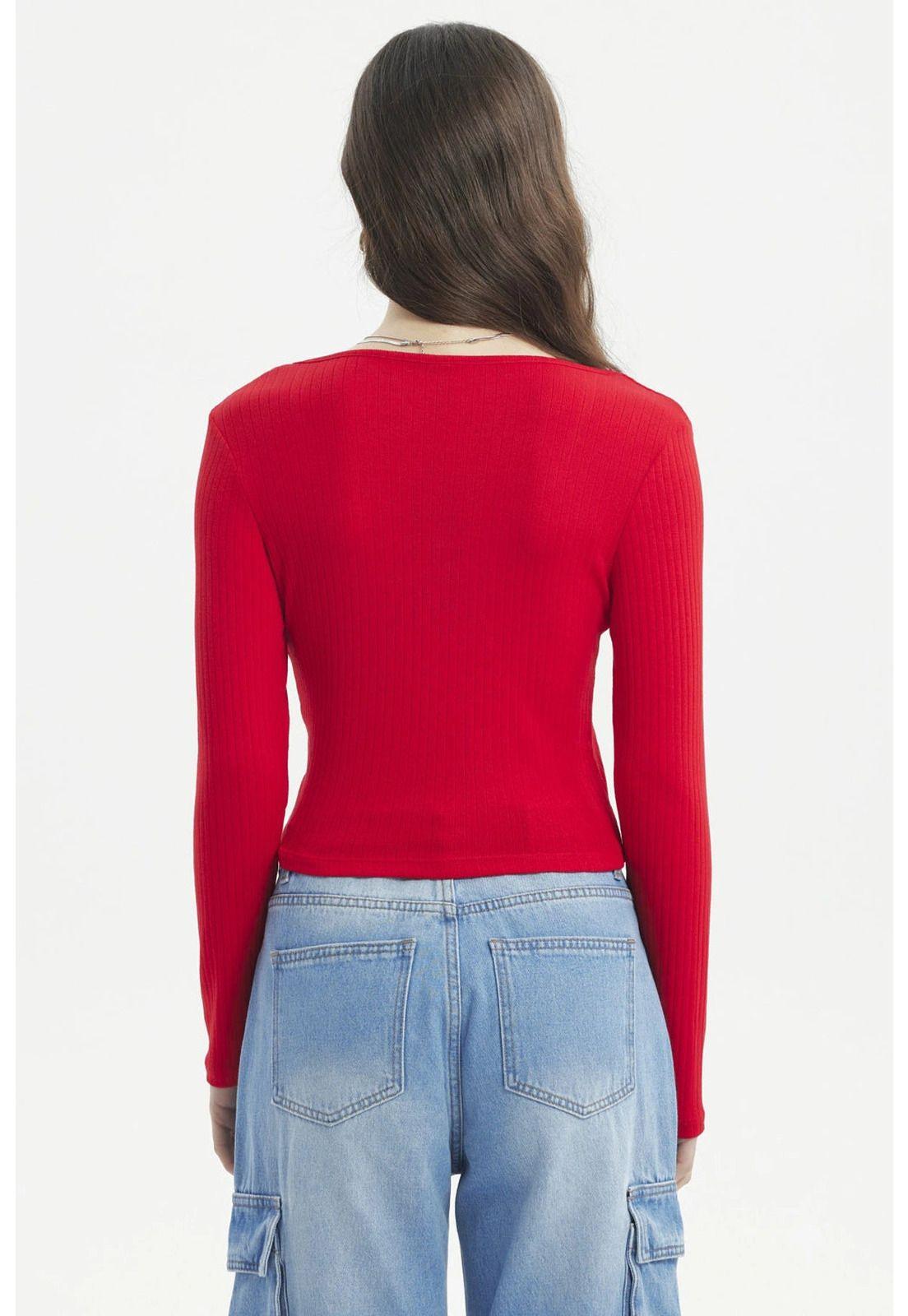 Polera Mujer Rib Rojo - ll-2