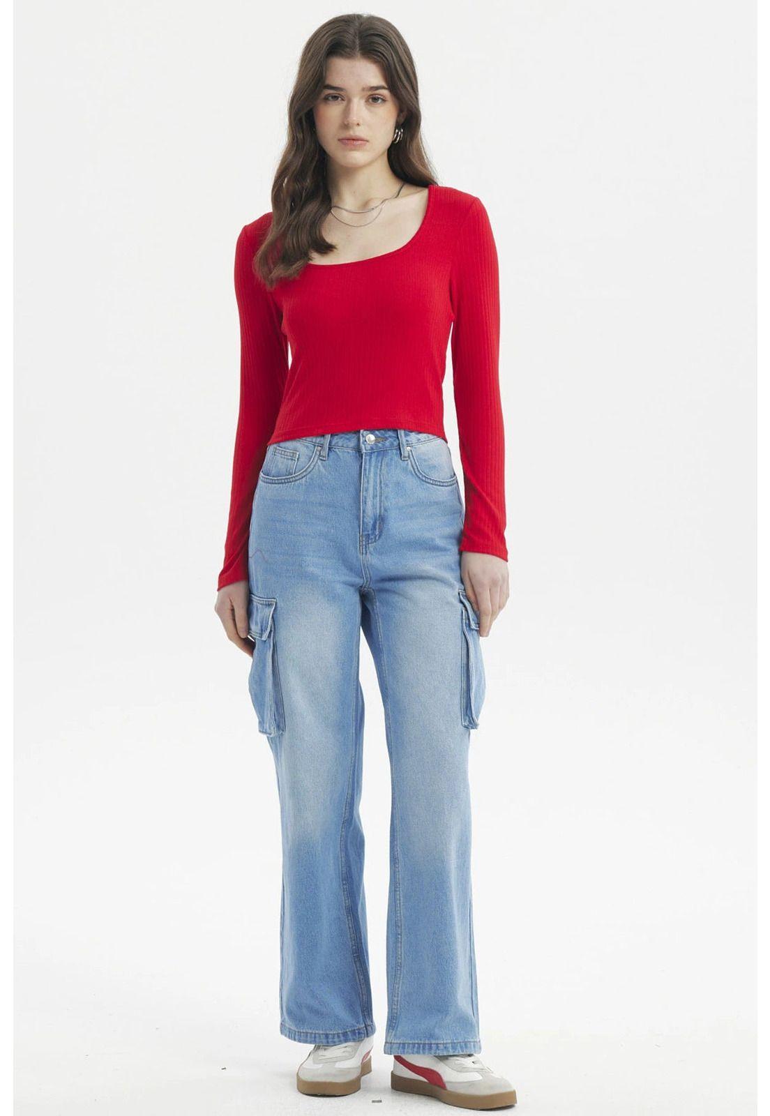 Polera Mujer Rib Rojo - ll-3