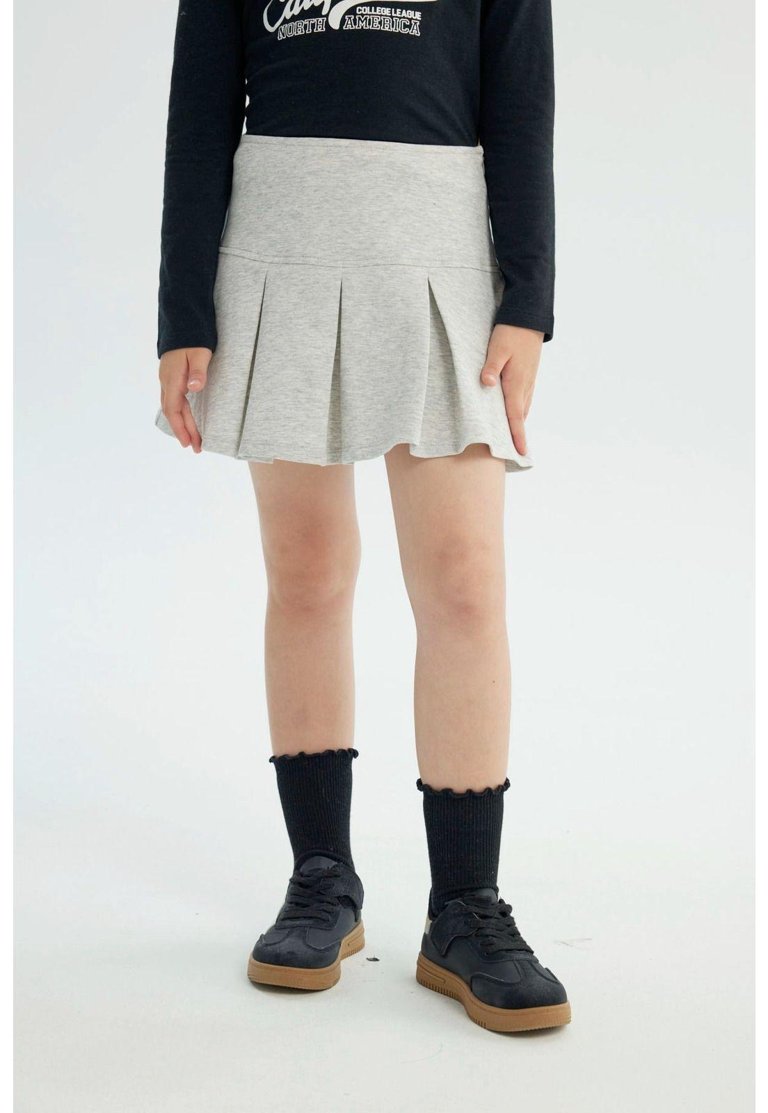 Falda Niña Falda Gris Melange-0