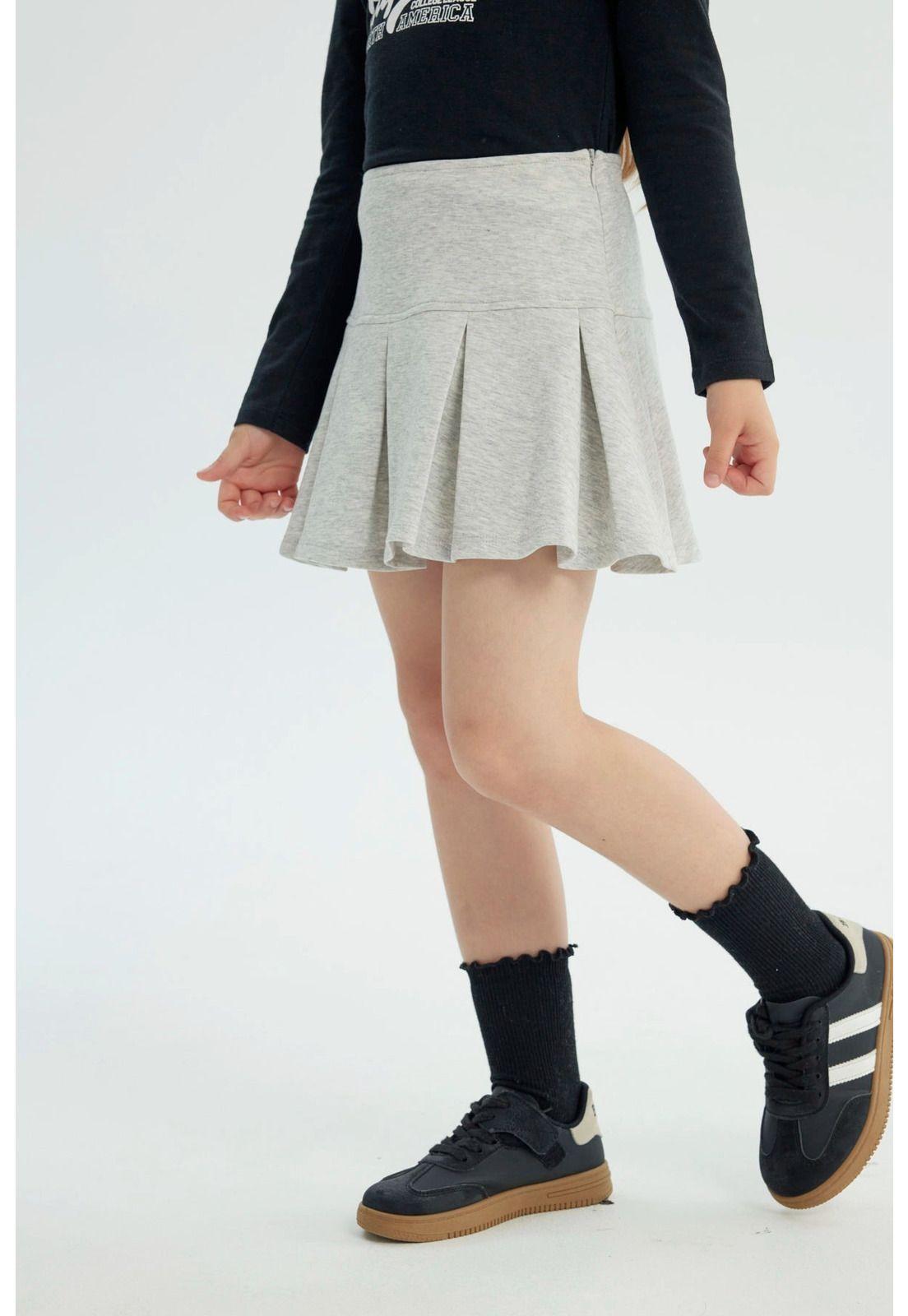 Falda Niña Falda Gris Melange-1