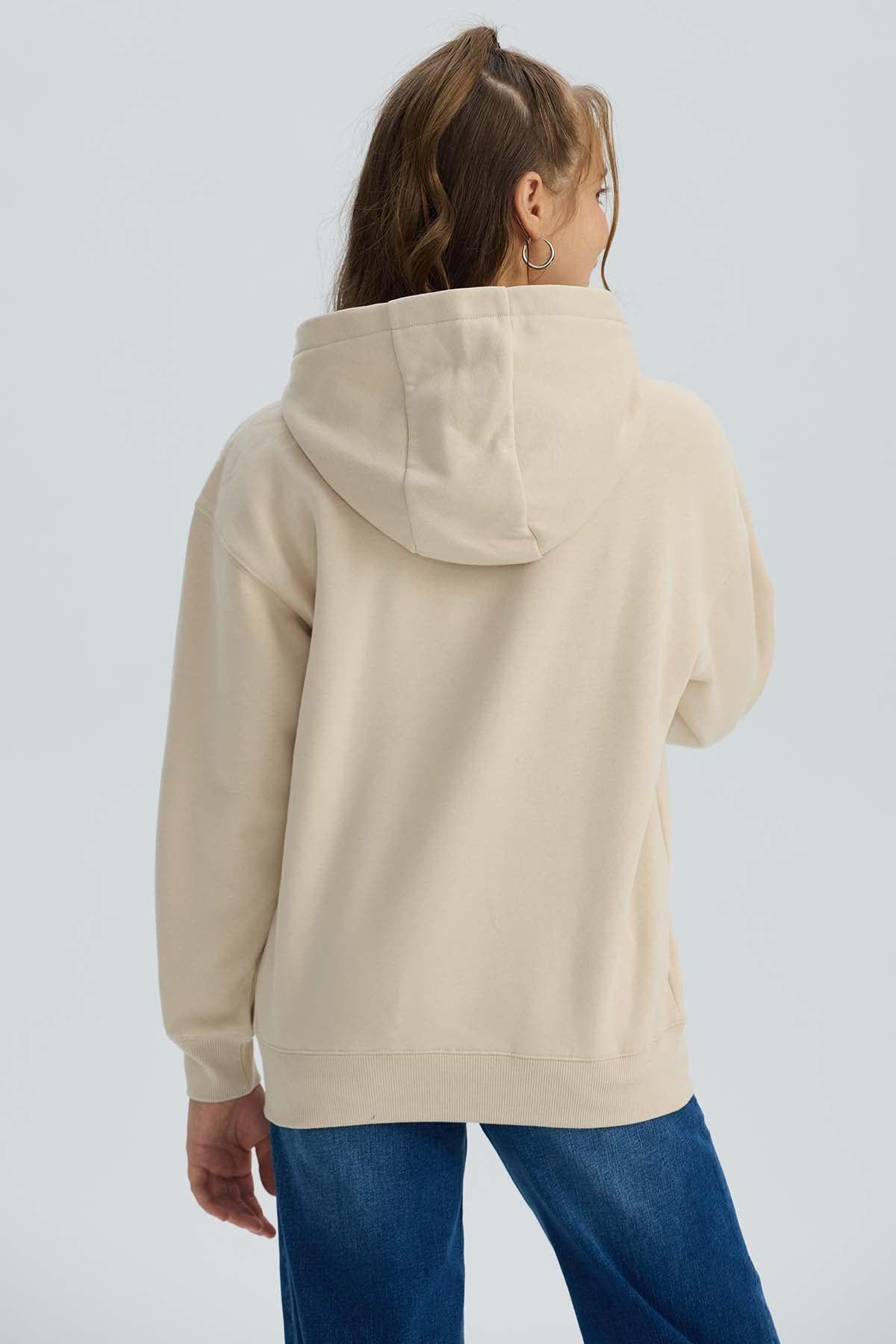 Polerón Niña Print Beige-2