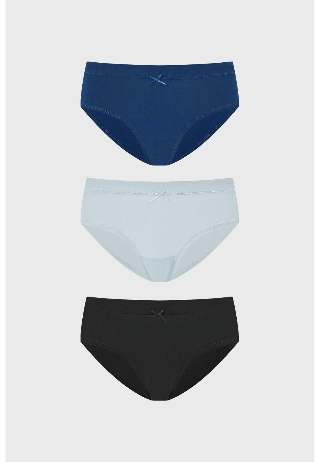 Calzón Mujer Tripack Pantaleta Azul Claro-0