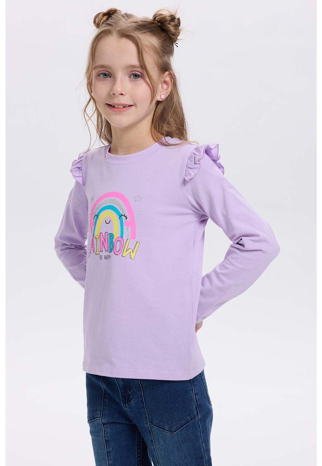 Polera Niña Print Posicional Lila-0