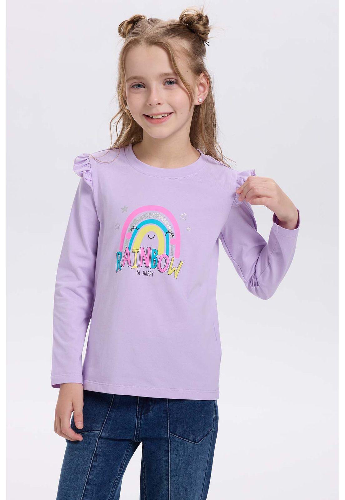 Polera Niña Print Posicional Lila-1