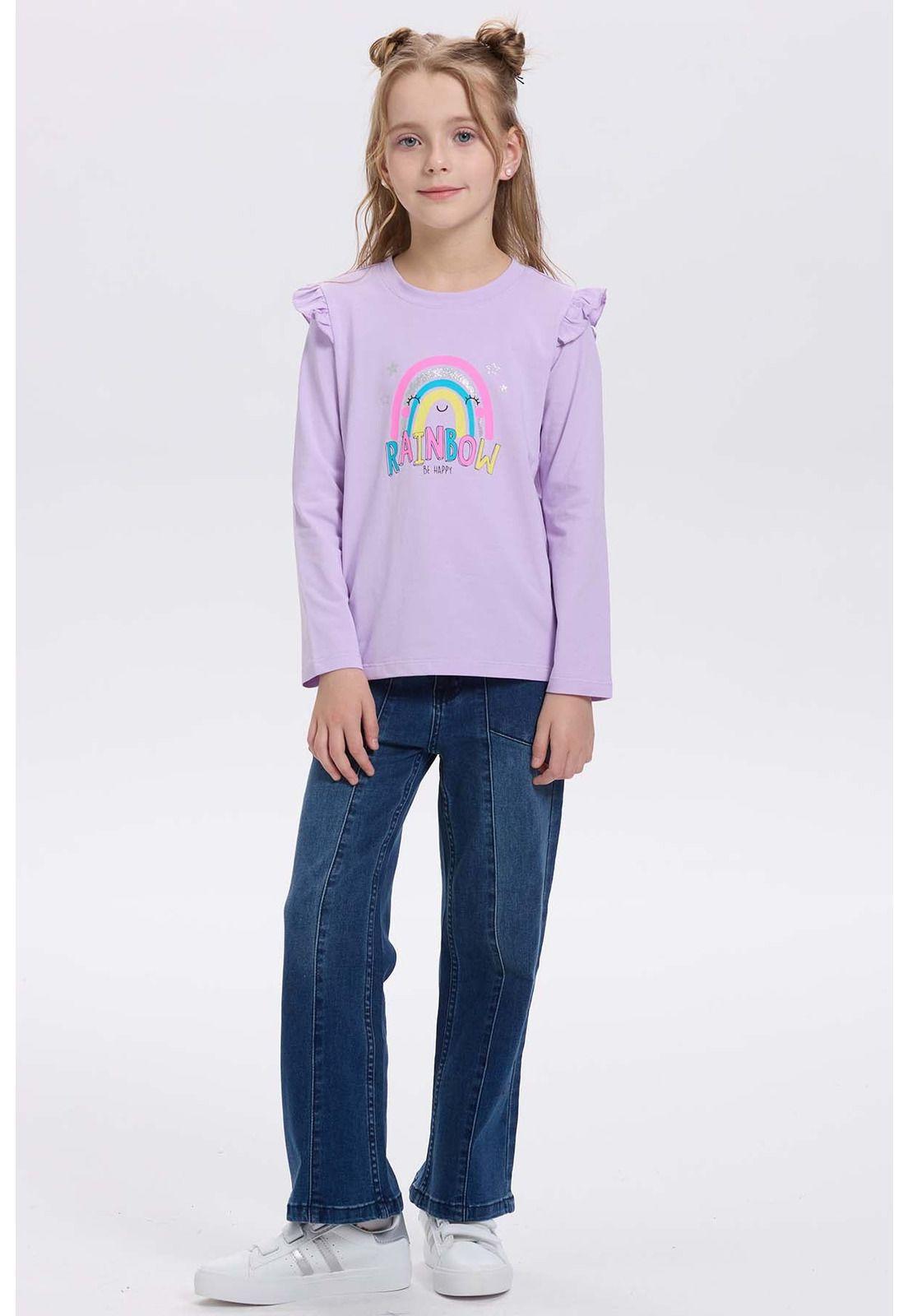 Polera Niña Print Posicional Lila-3
