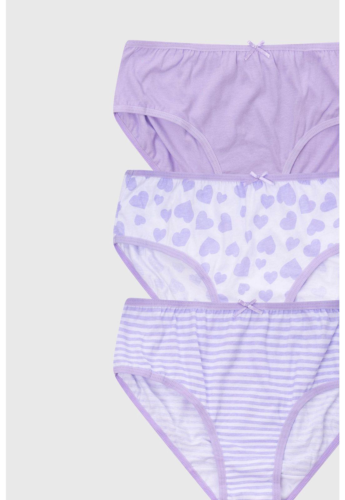 Calzón Niña Tripack Teens Lila-0