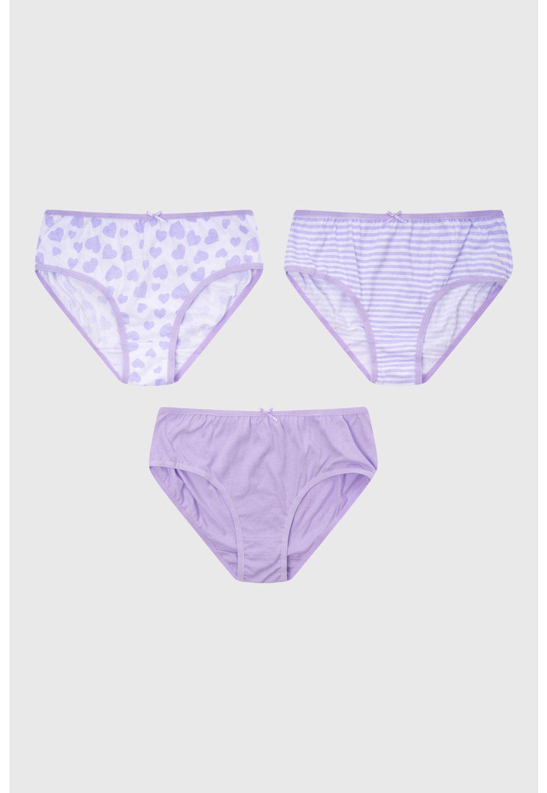 Calzón Niña Tripack Teens Lila-1