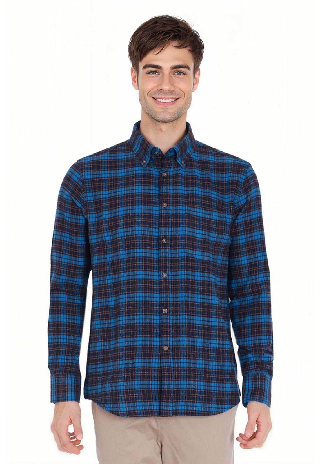 Camisa Hombre Franela Básica Petróleo-0