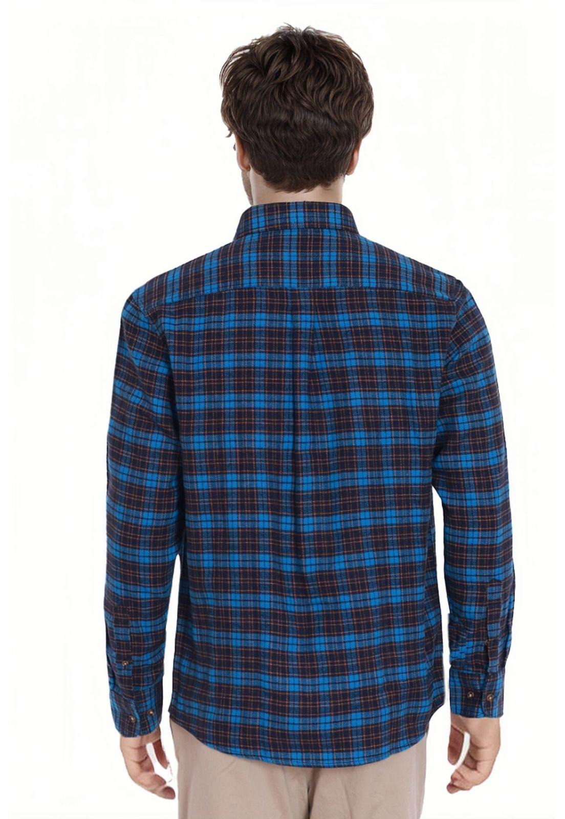 Camisa Hombre Franela Básica Petróleo-1