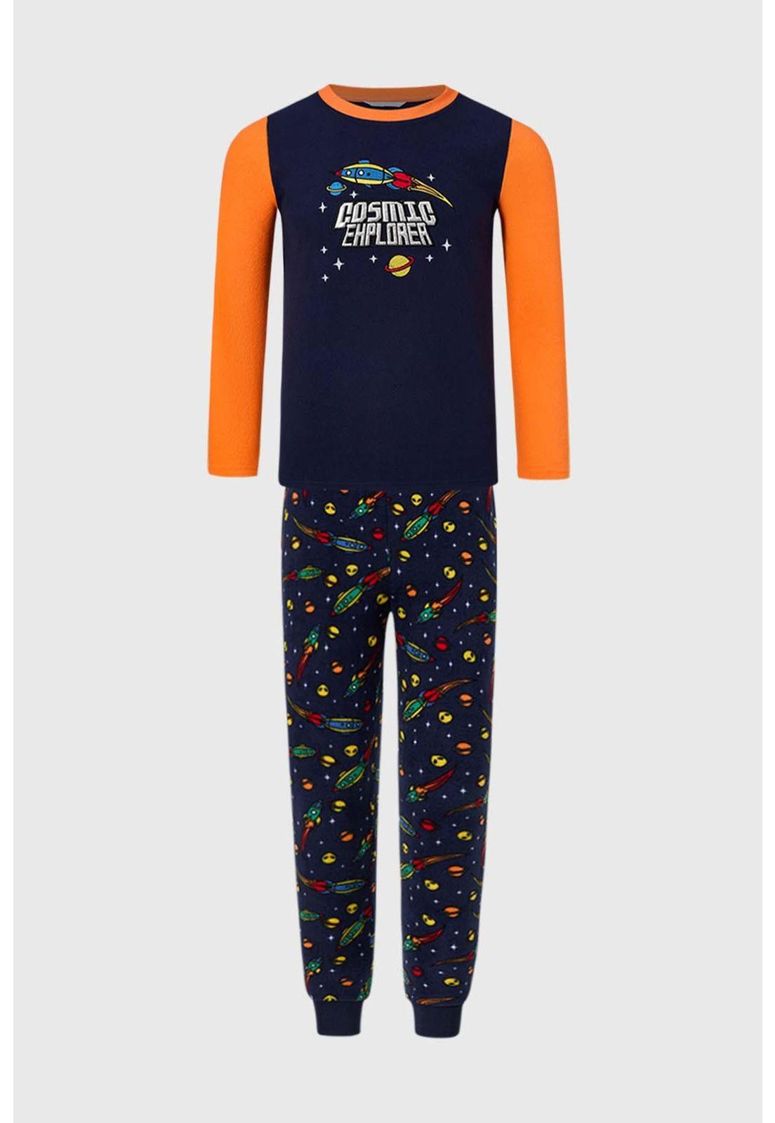 Pijama Niño Polar Print Azul-0