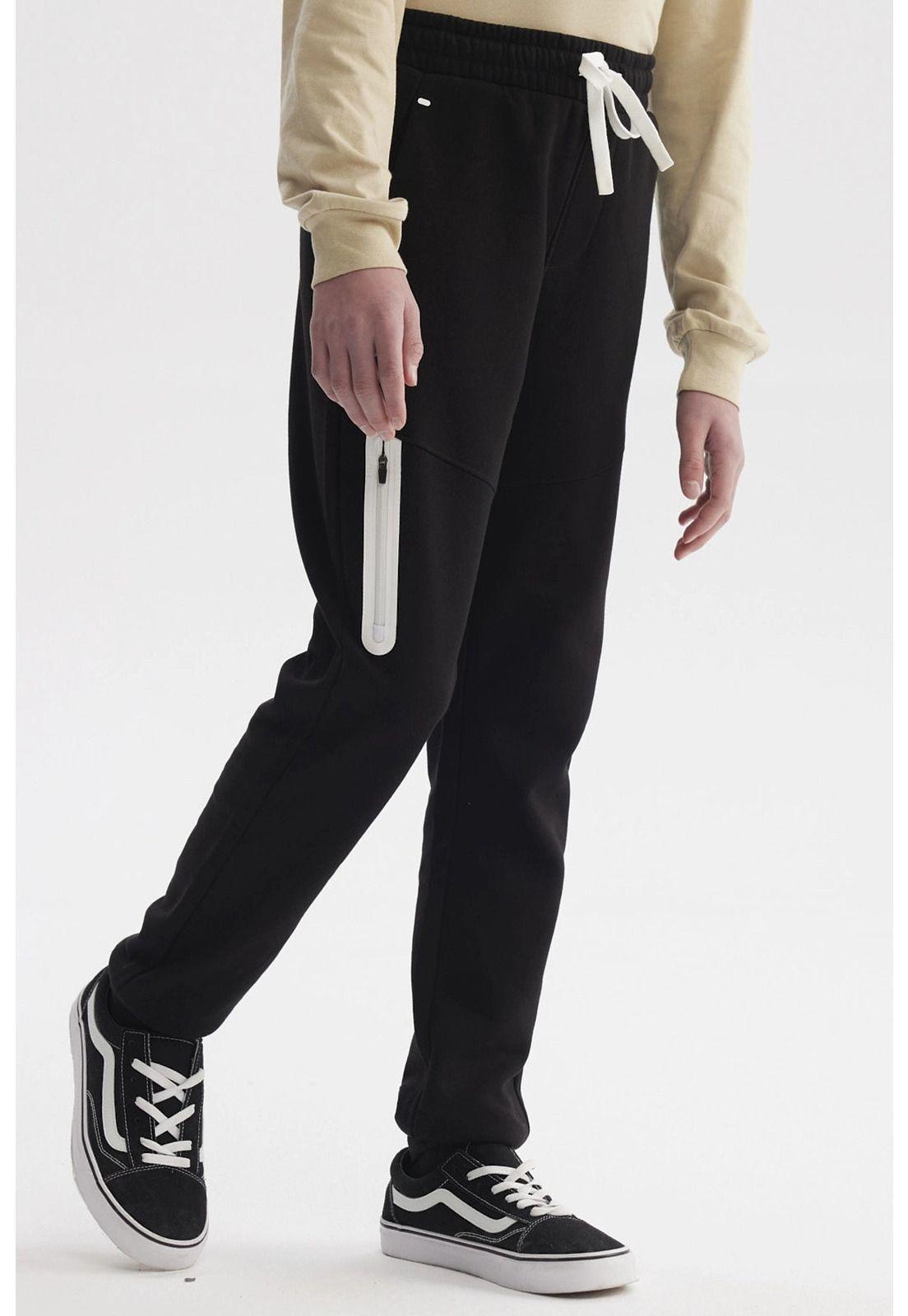 Pantalón Buzo Niño Pitillo Negro-1