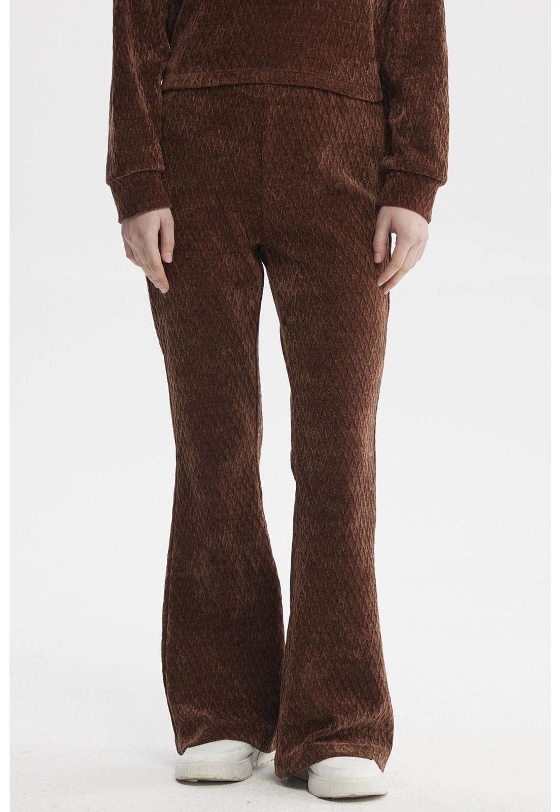 Pantalón Mujer Flare Café-0