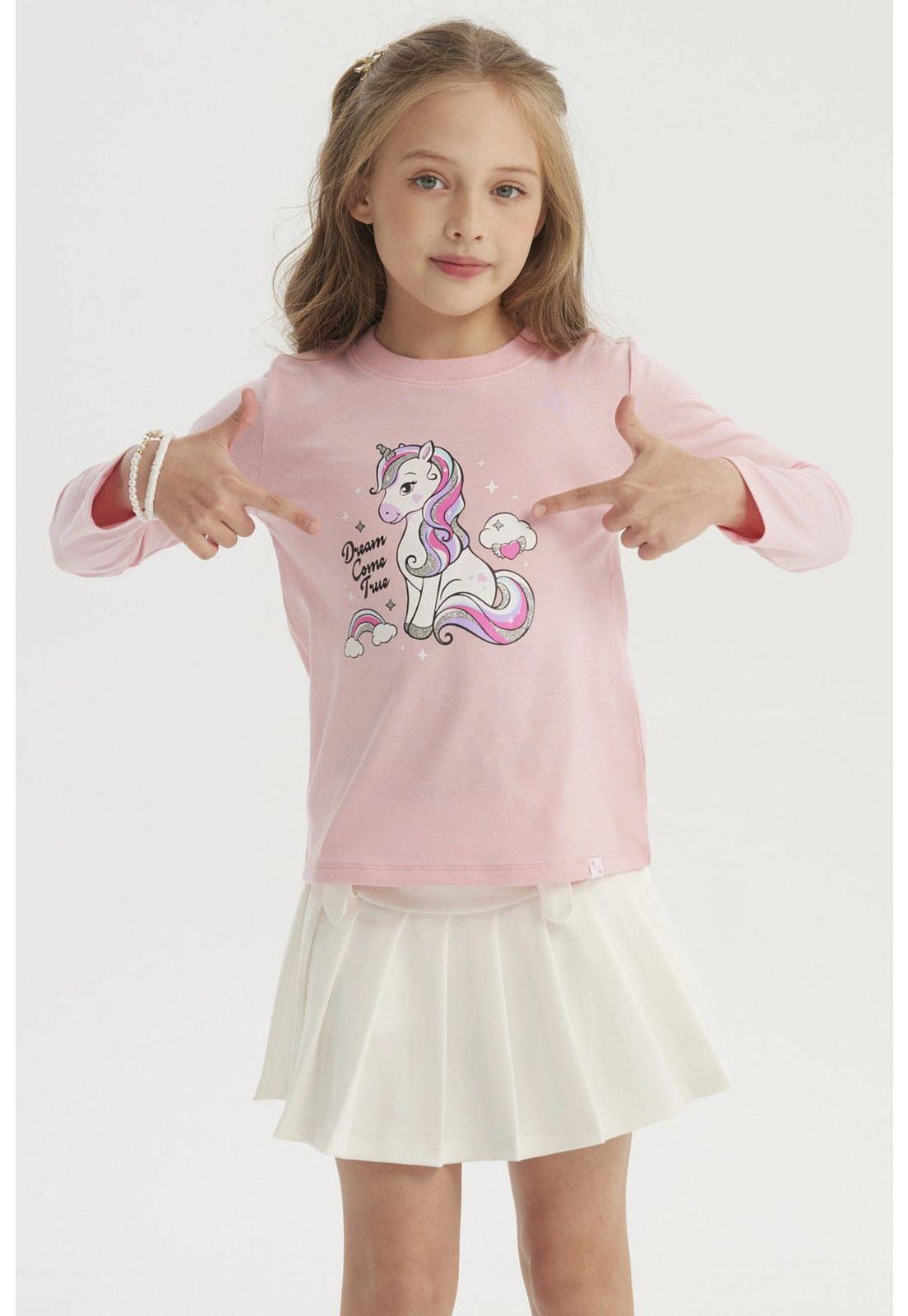 Polera Niña Básica Toddler Rosado-0