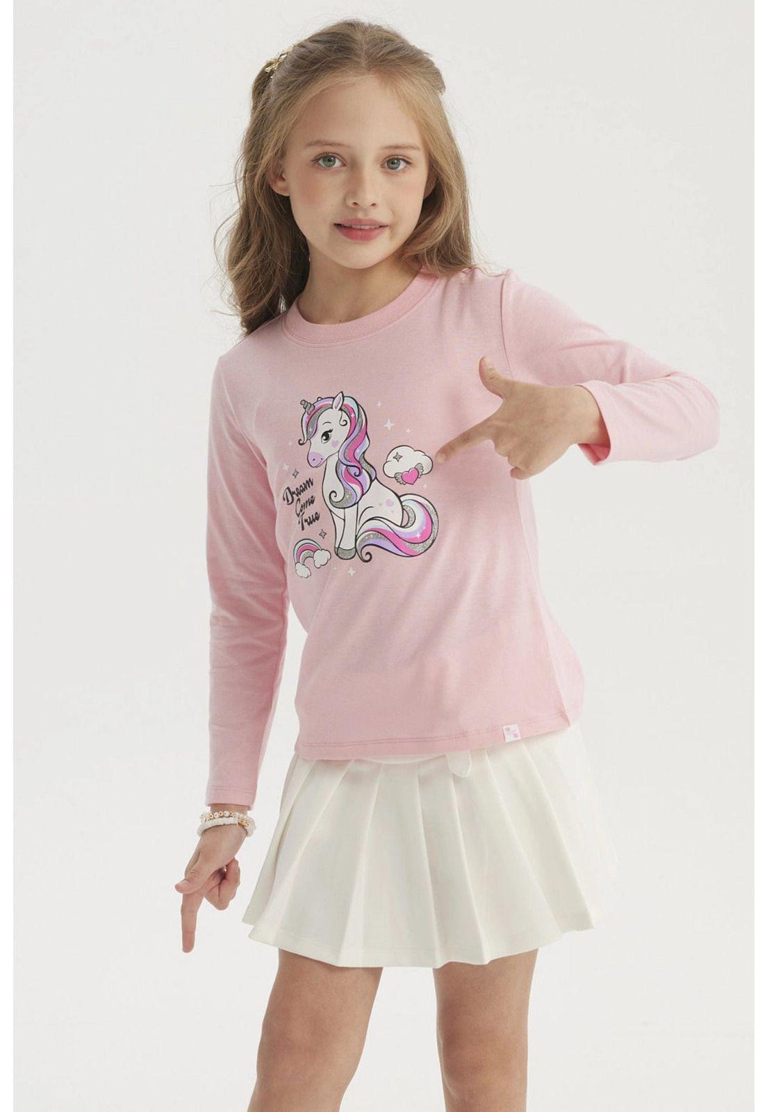 Polera Niña Básica Toddler Rosado-1
