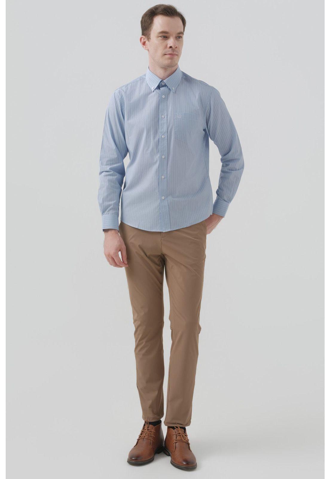 Camisa Hombre Regular Celeste - ll-3