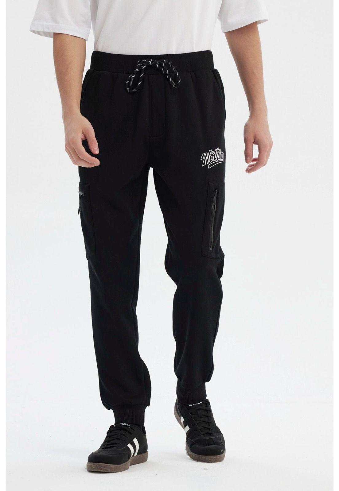 Pantalón Buzo Hombre Pitillo Negro - ll-0