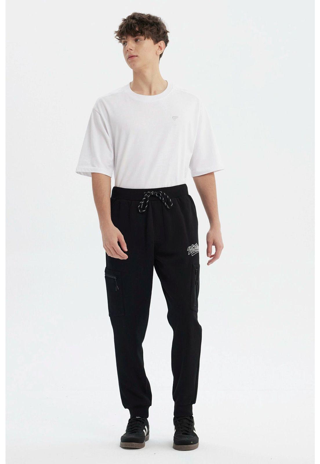 Pantalón Buzo Hombre Pitillo Negro - ll-3