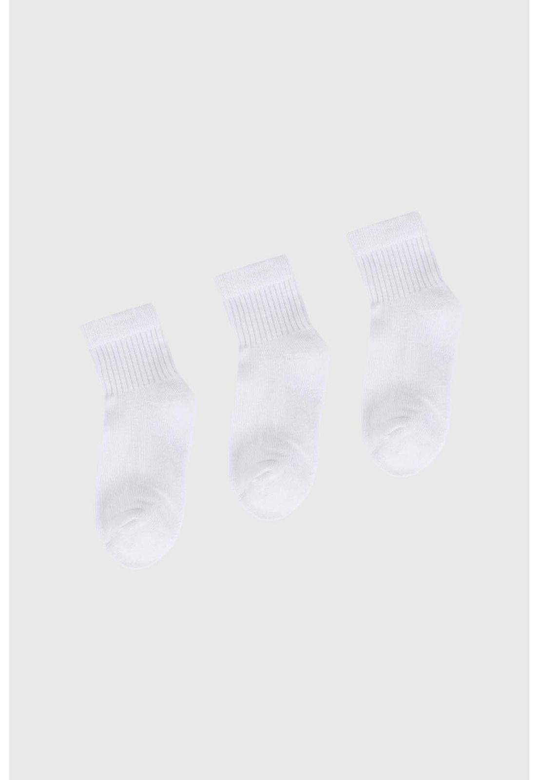 Calcetín De Vestir Hombre Tripack Blanco - ll-0