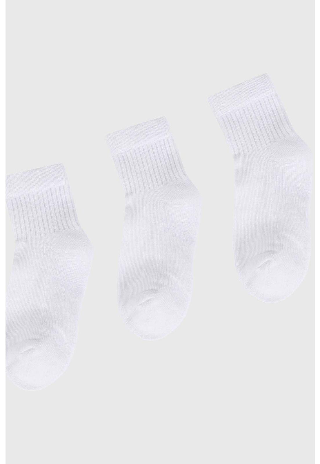 Calcetín De Vestir Hombre Tripack Blanco - ll-1