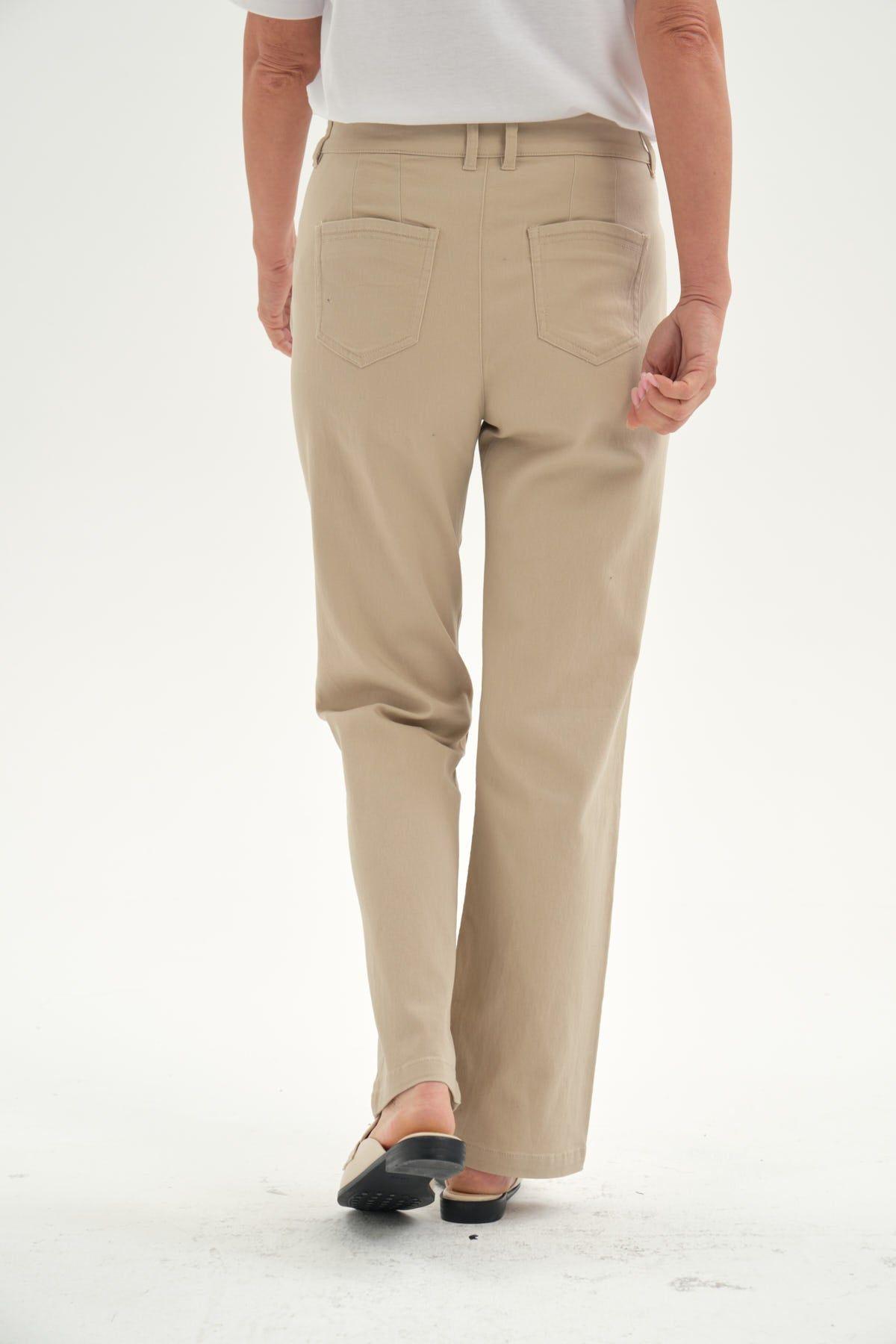 Pantalón Mujer Gabardina Beige-2