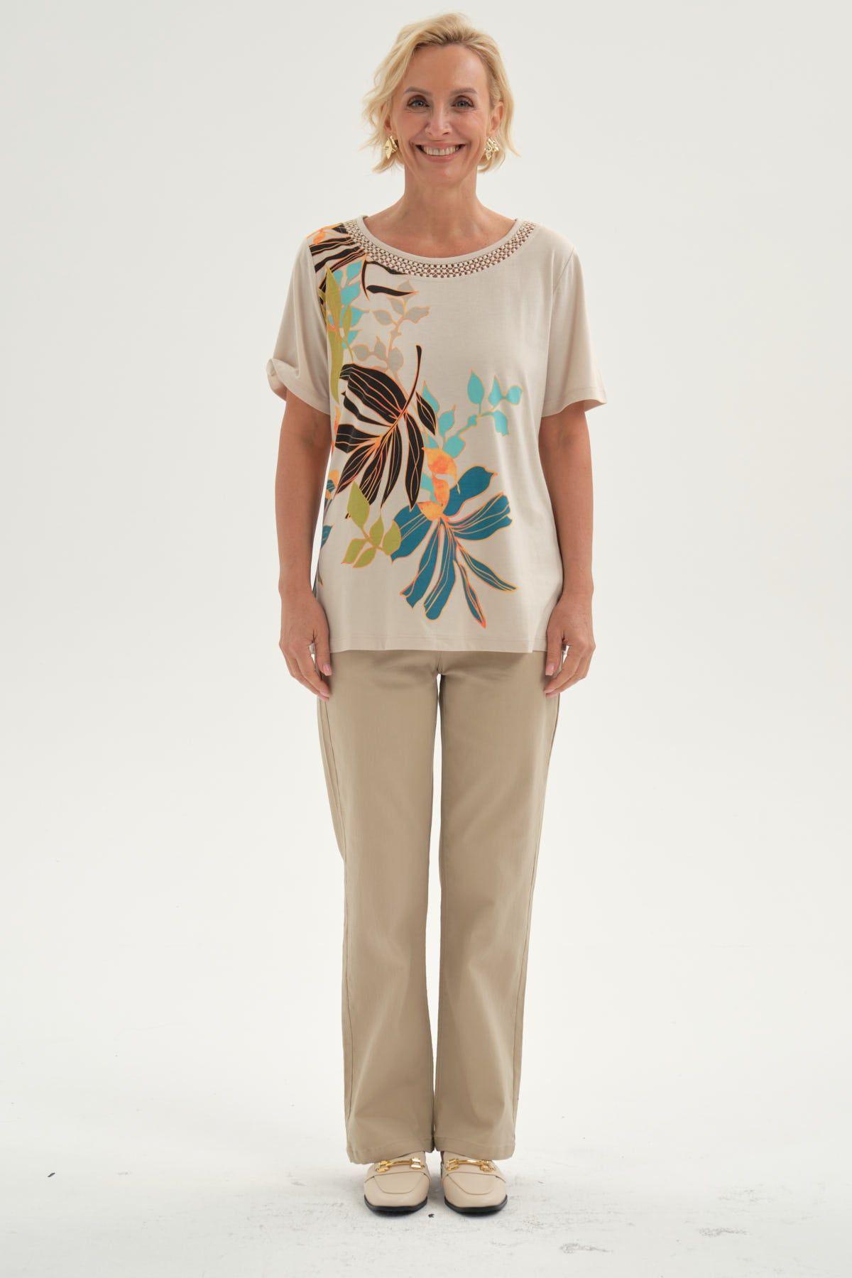 Pantalón Mujer Gabardina Beige-3