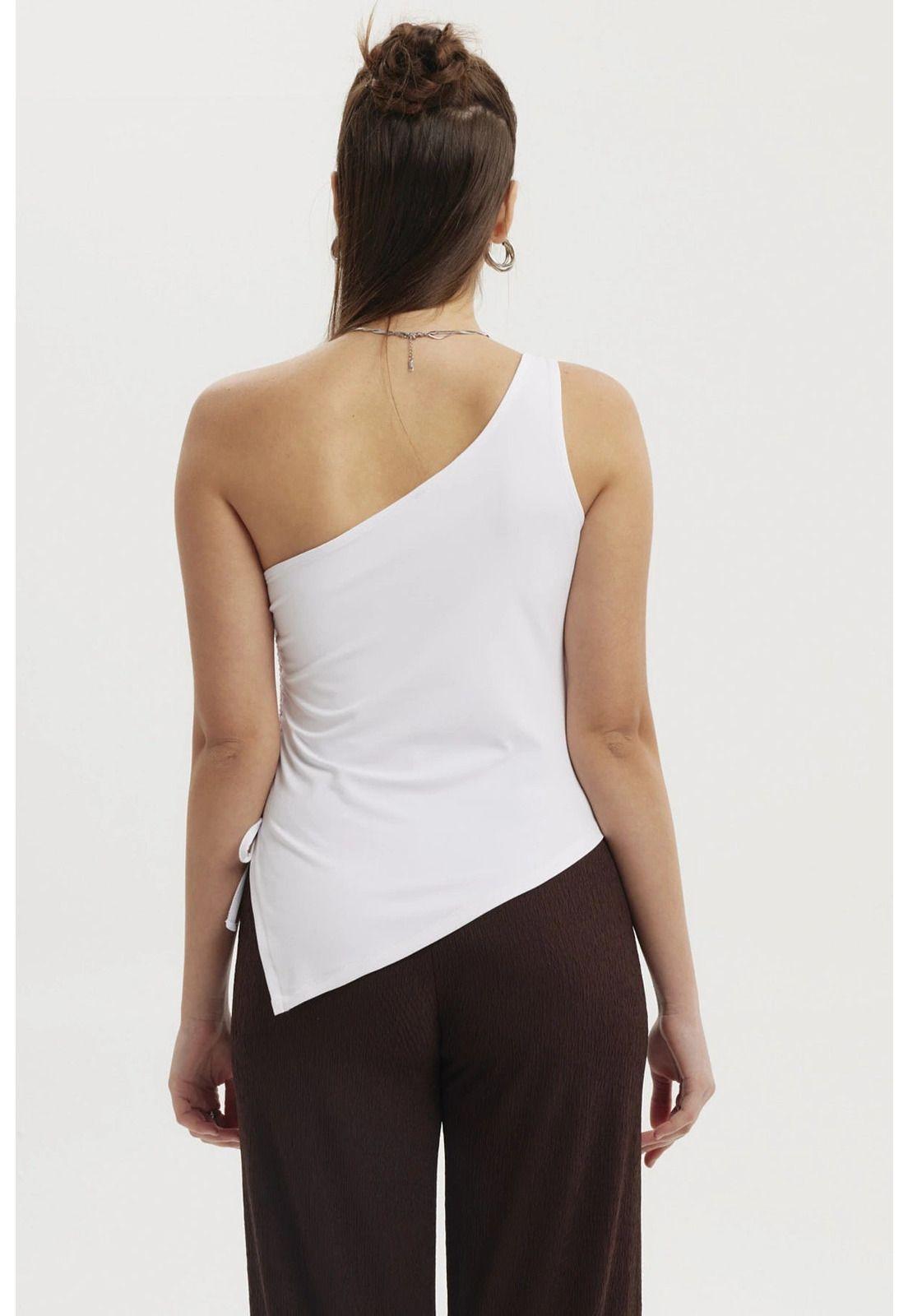 Polera Mujer Escote Y Basta Asimétrica Blanco-2