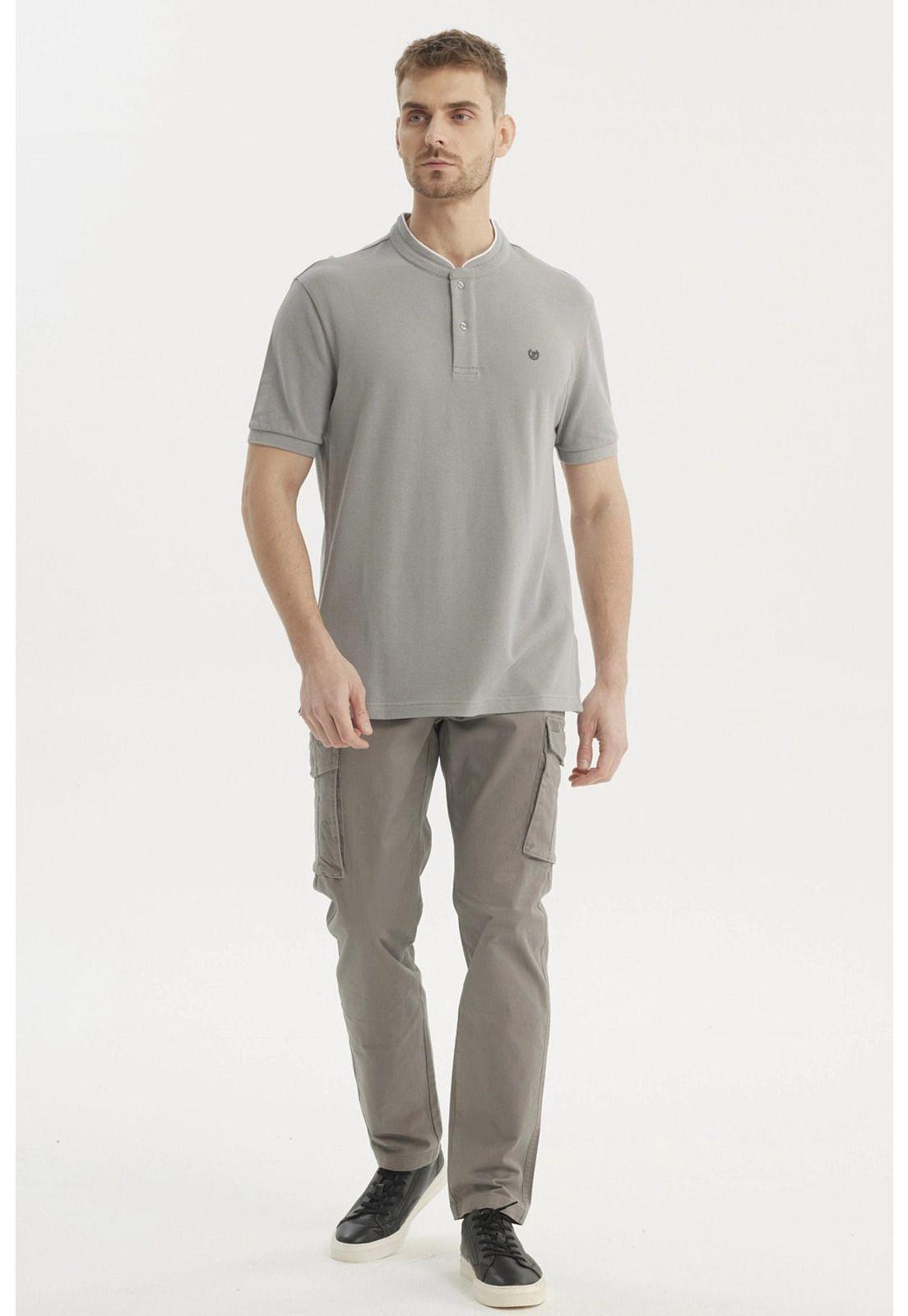 Polera Hombre Cuello Polo Gris - ll-3