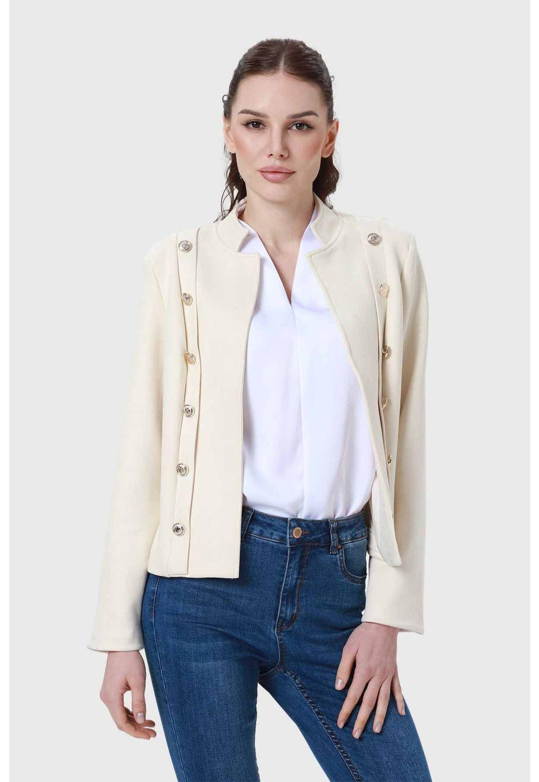 Chaqueta Mujer Gamuza Arena-0