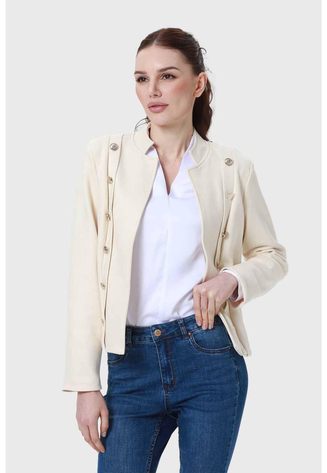 Chaqueta Mujer Gamuza Arena-1