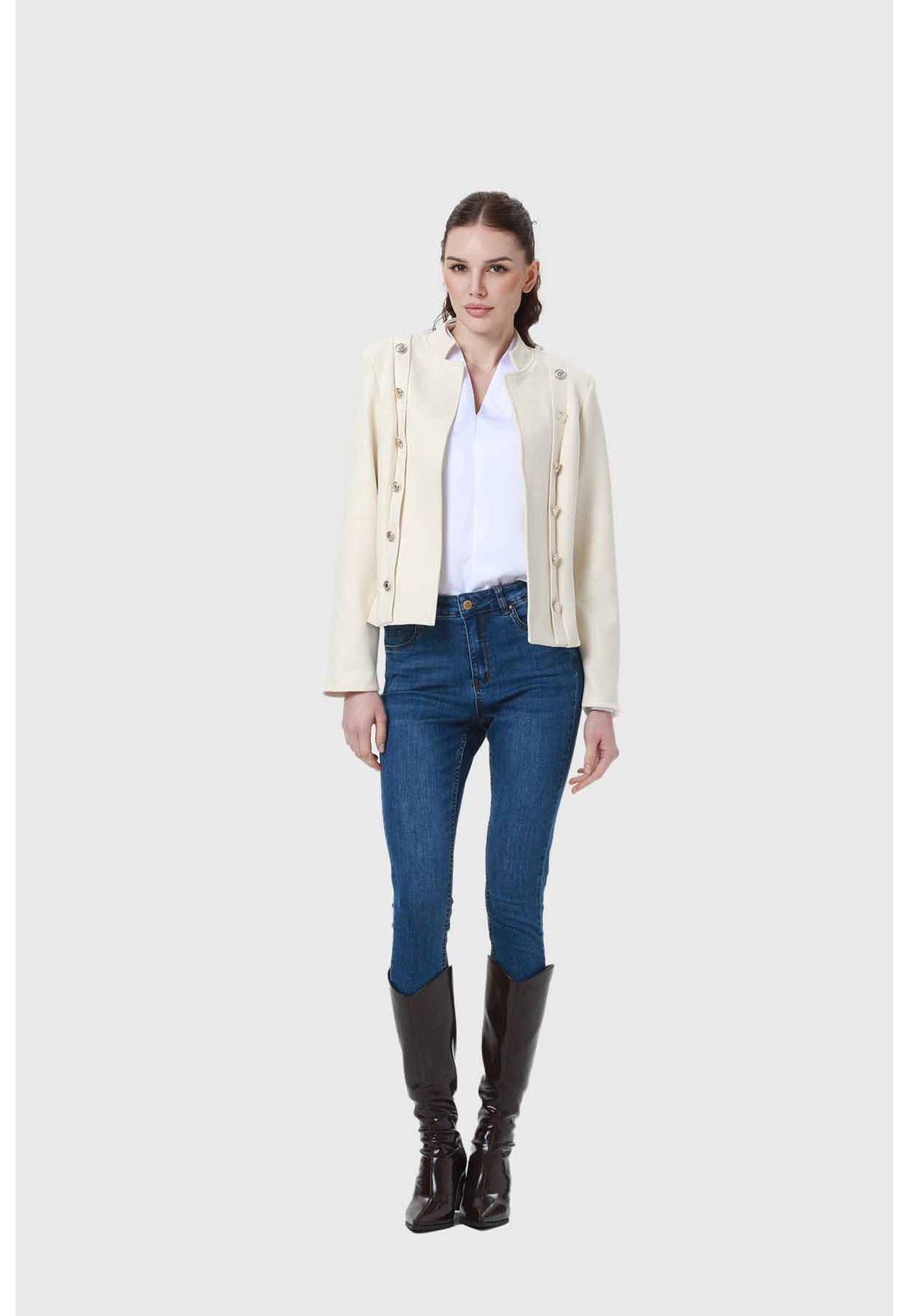 Chaqueta Mujer Gamuza Arena-3