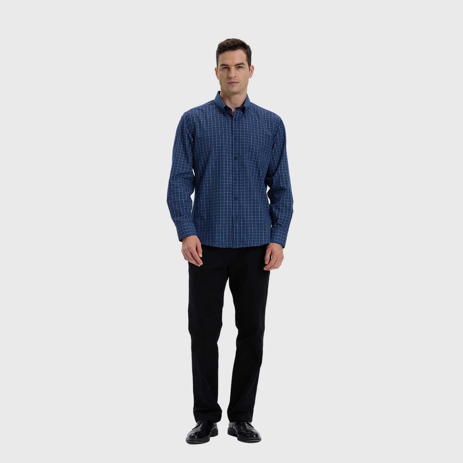 Camisa Hombre Fantasía Azul Claro-3