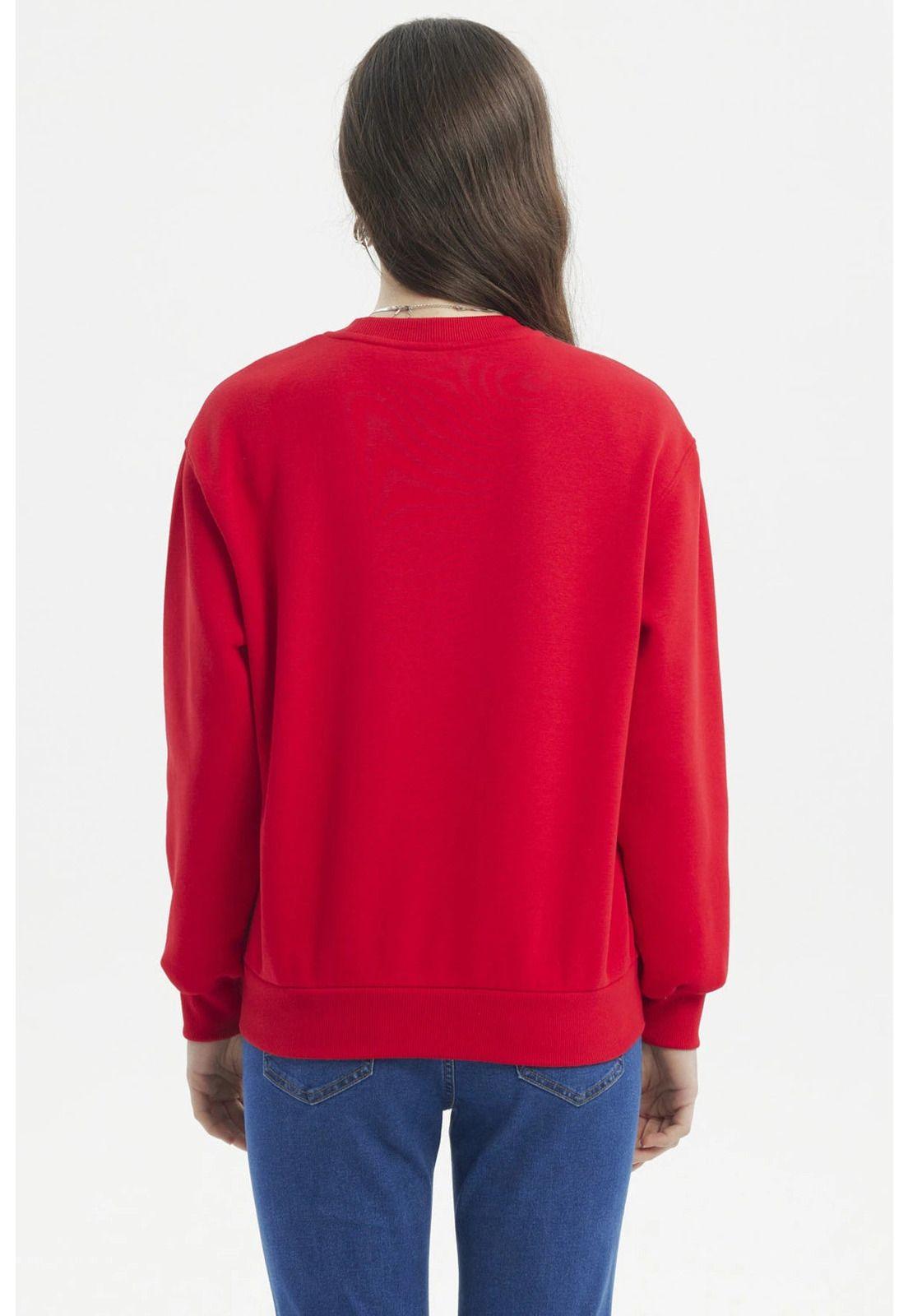 Polerón Mujer Liso Rojo-2