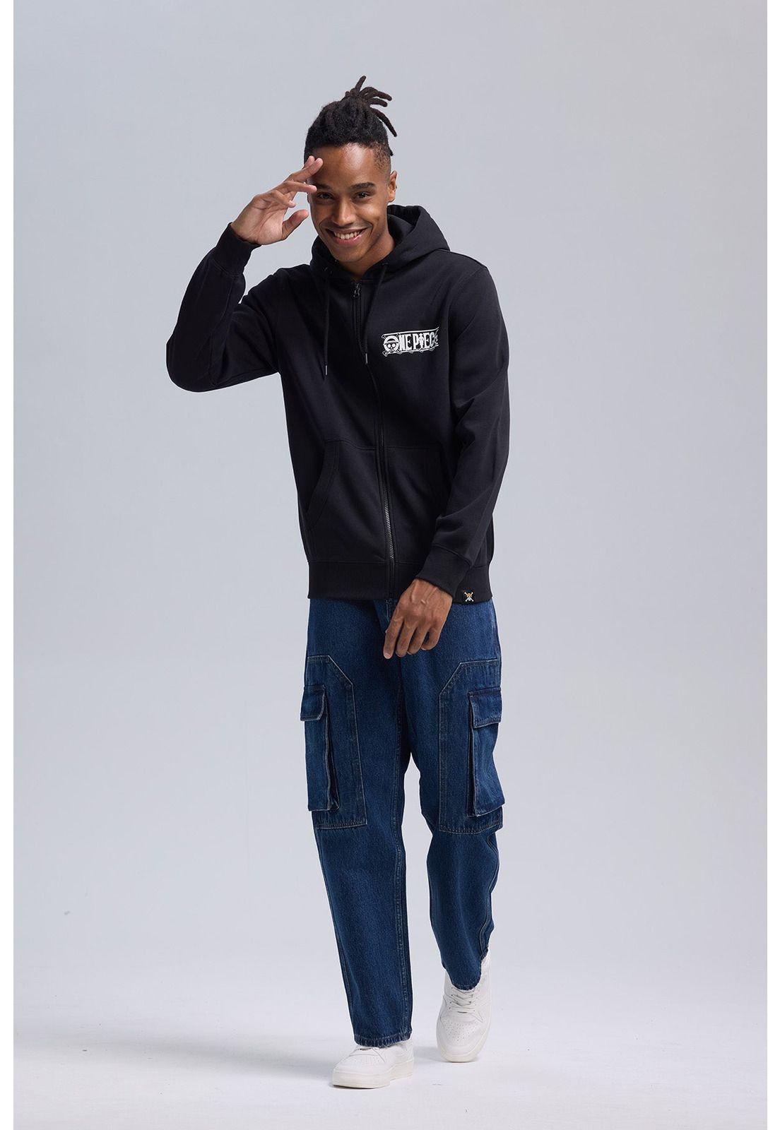 Polerón Hombre Full Zipper Negro-3