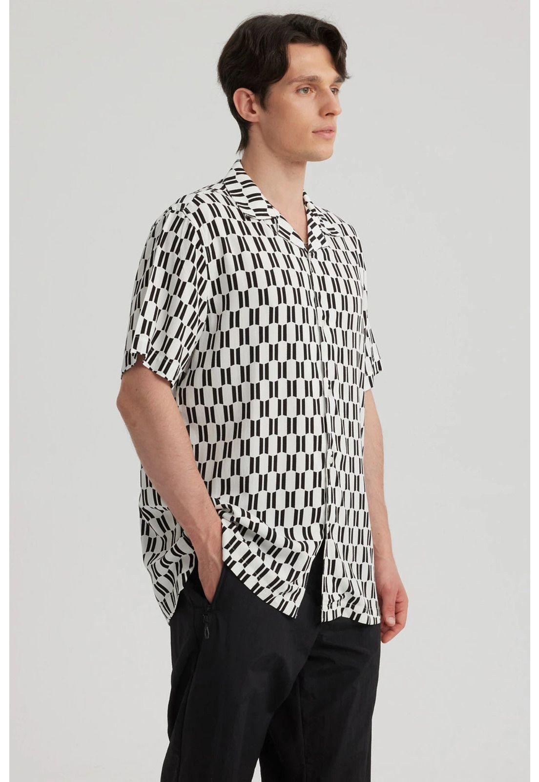 Camisa Hombre Cuello Cubano Rapport Blanco-5