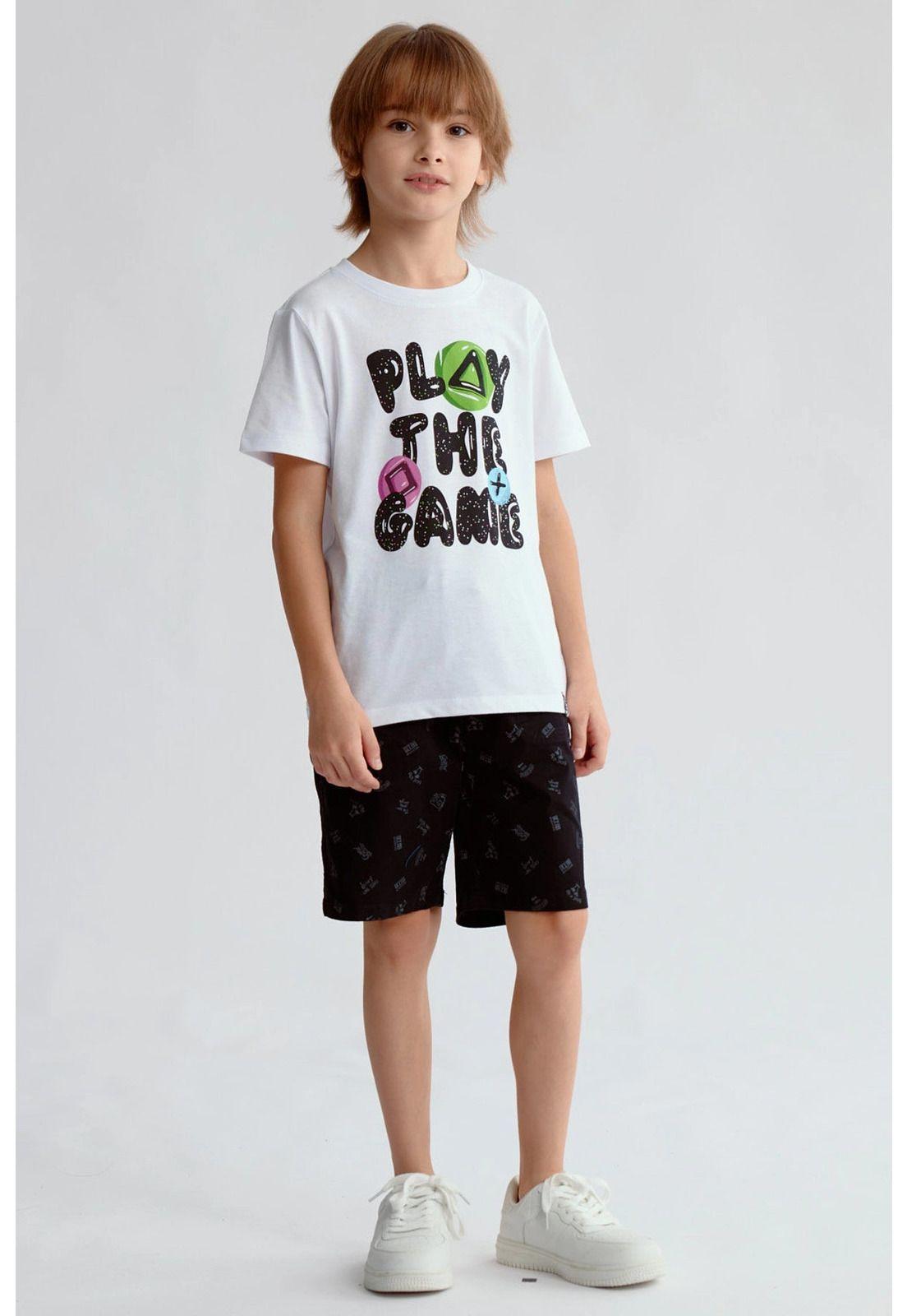 Bermuda Niño Gabardina Básica Negro-3