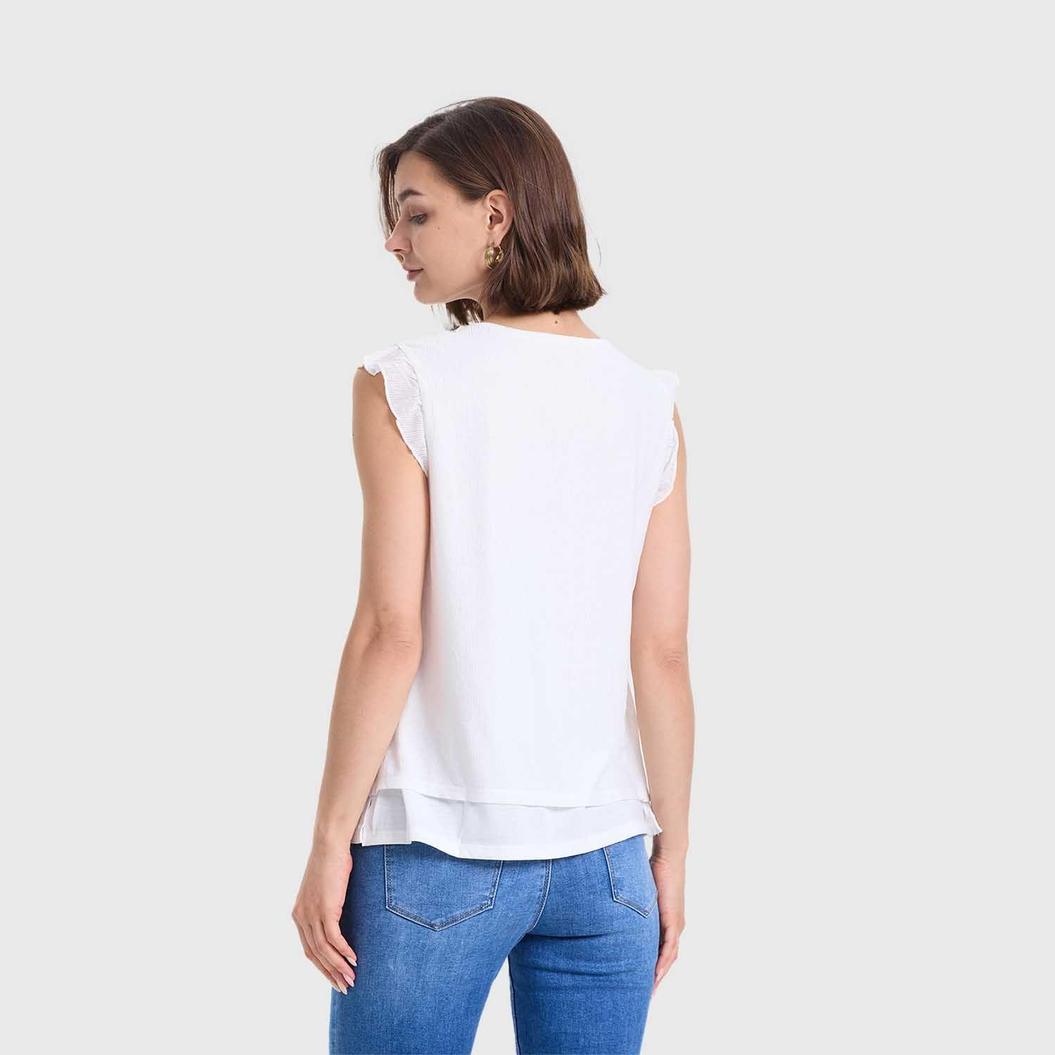 Polera Mujer Doble Capa Y Pinza Crudo Fashions Park-2