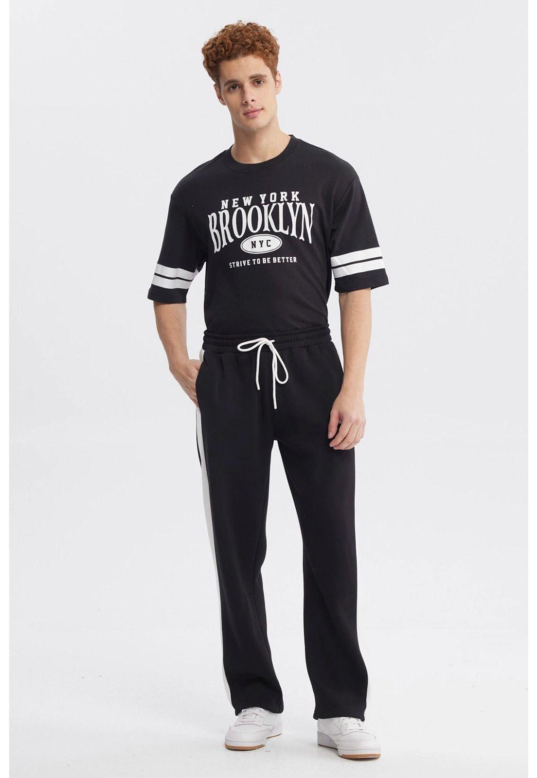 Pantalón Buzo Hombre Calce Recto Negro - lV-3