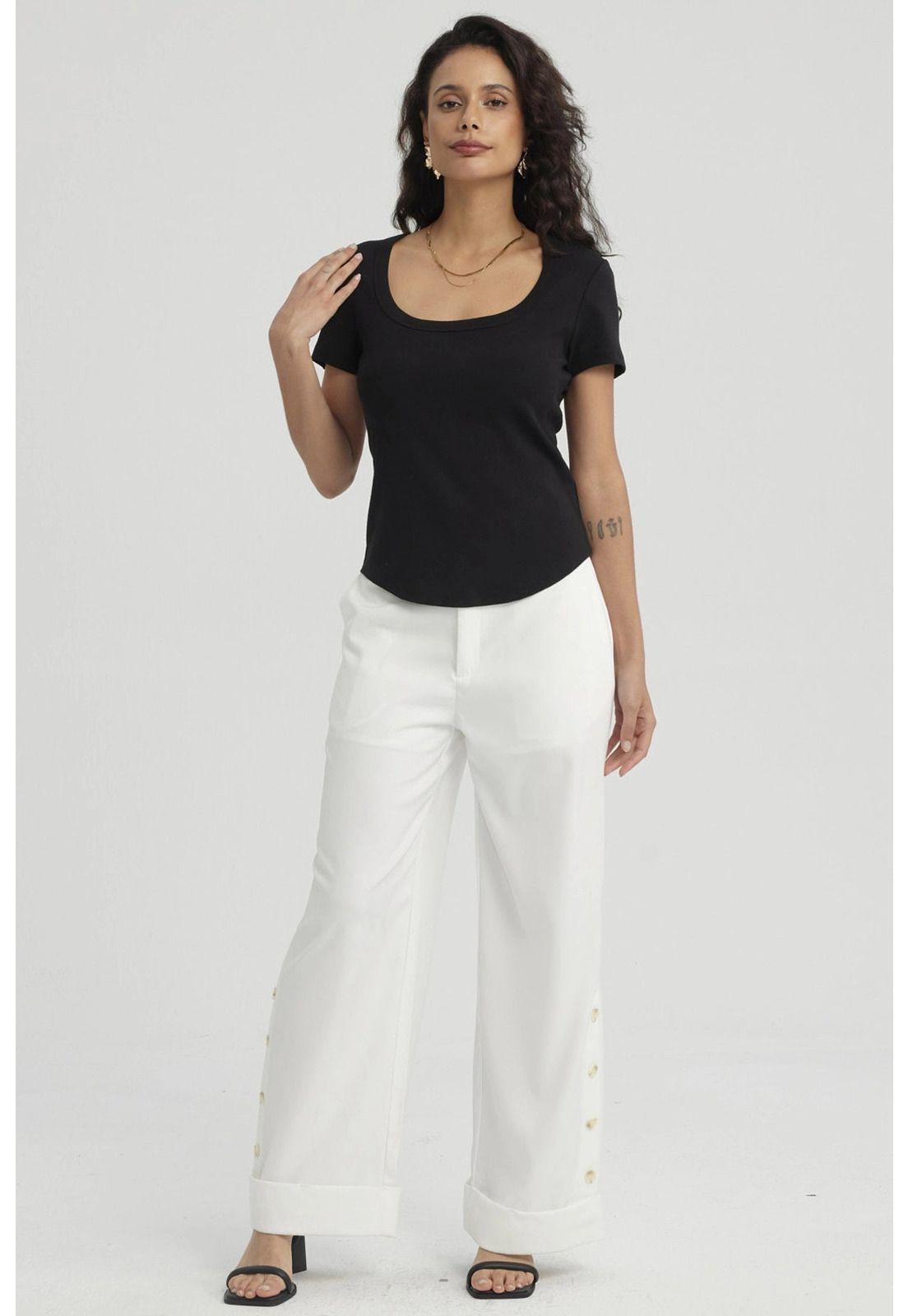 Polera Mujer Lisa Rib Negro-1