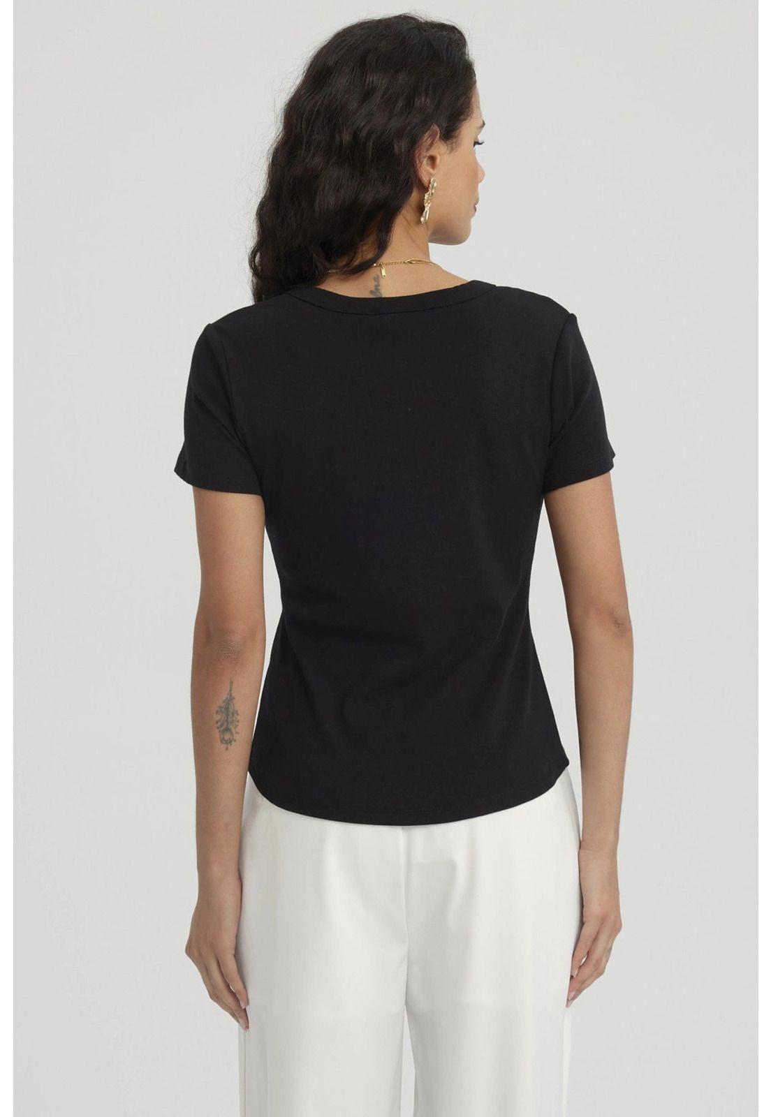 Polera Mujer Lisa Rib Negro-2