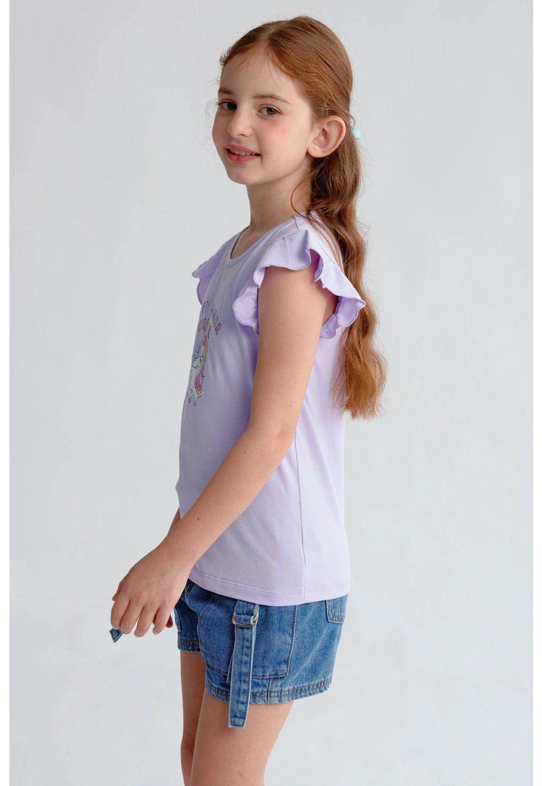 Polera Niña Con Vuelos Lila-1