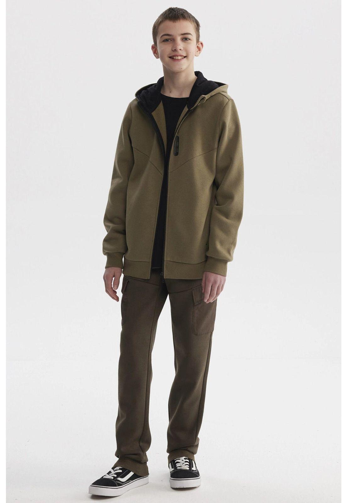 Polerón Niño Slim Verde Militar - ll-3