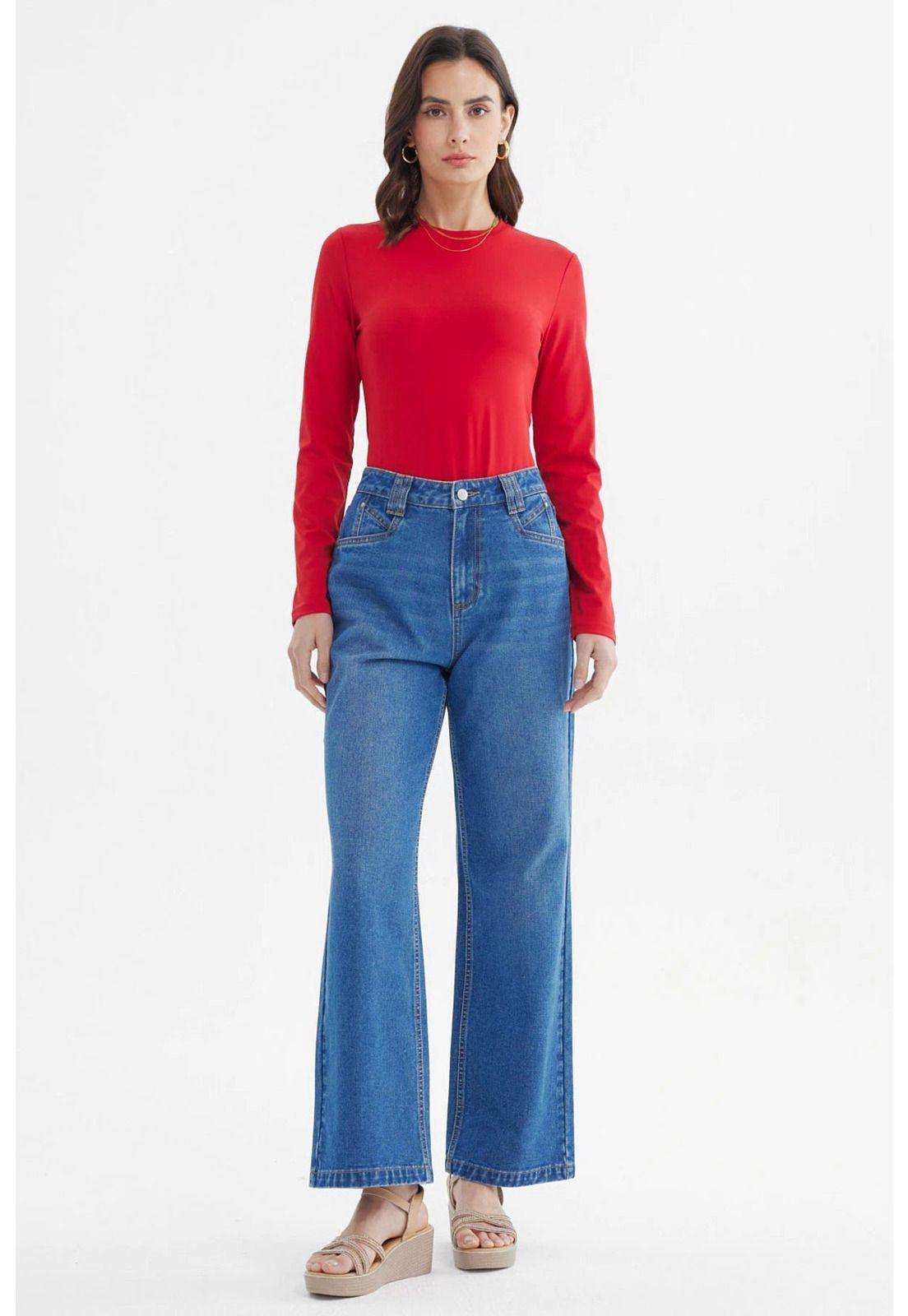 Polera Mujer Wide Leg Rojo-3