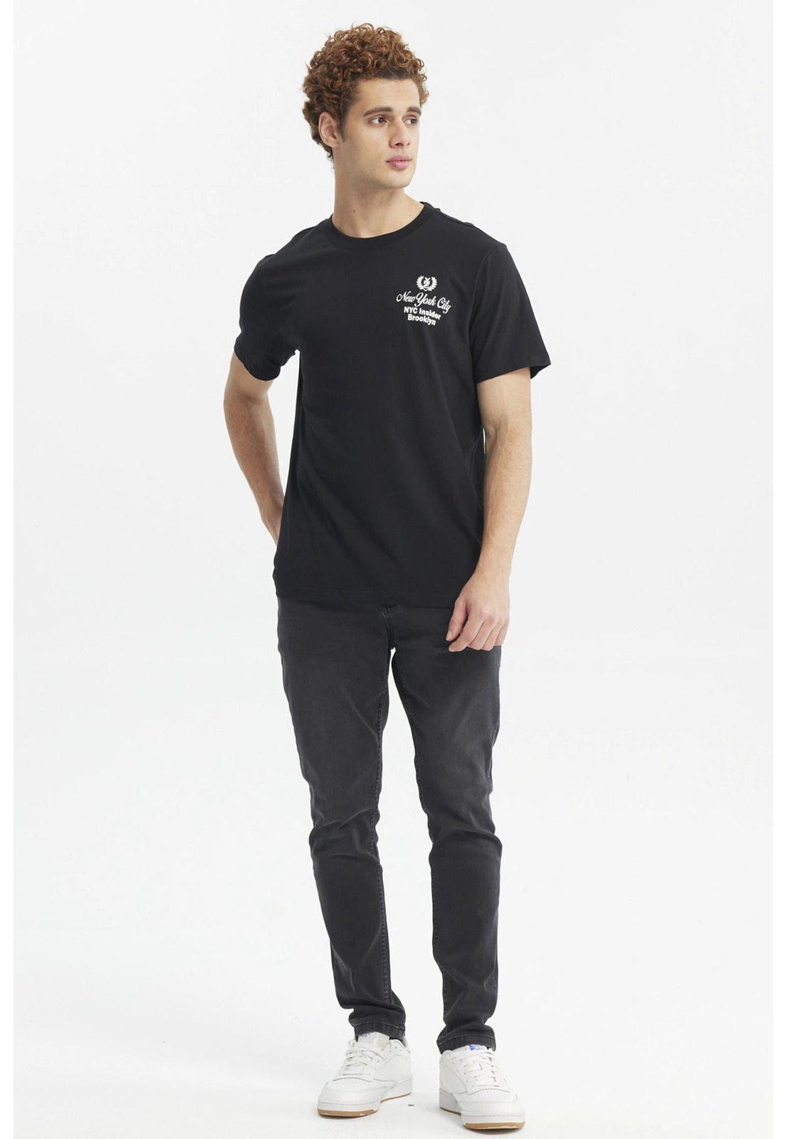 Polera Hombre Doble Print Negro - Xlll-3