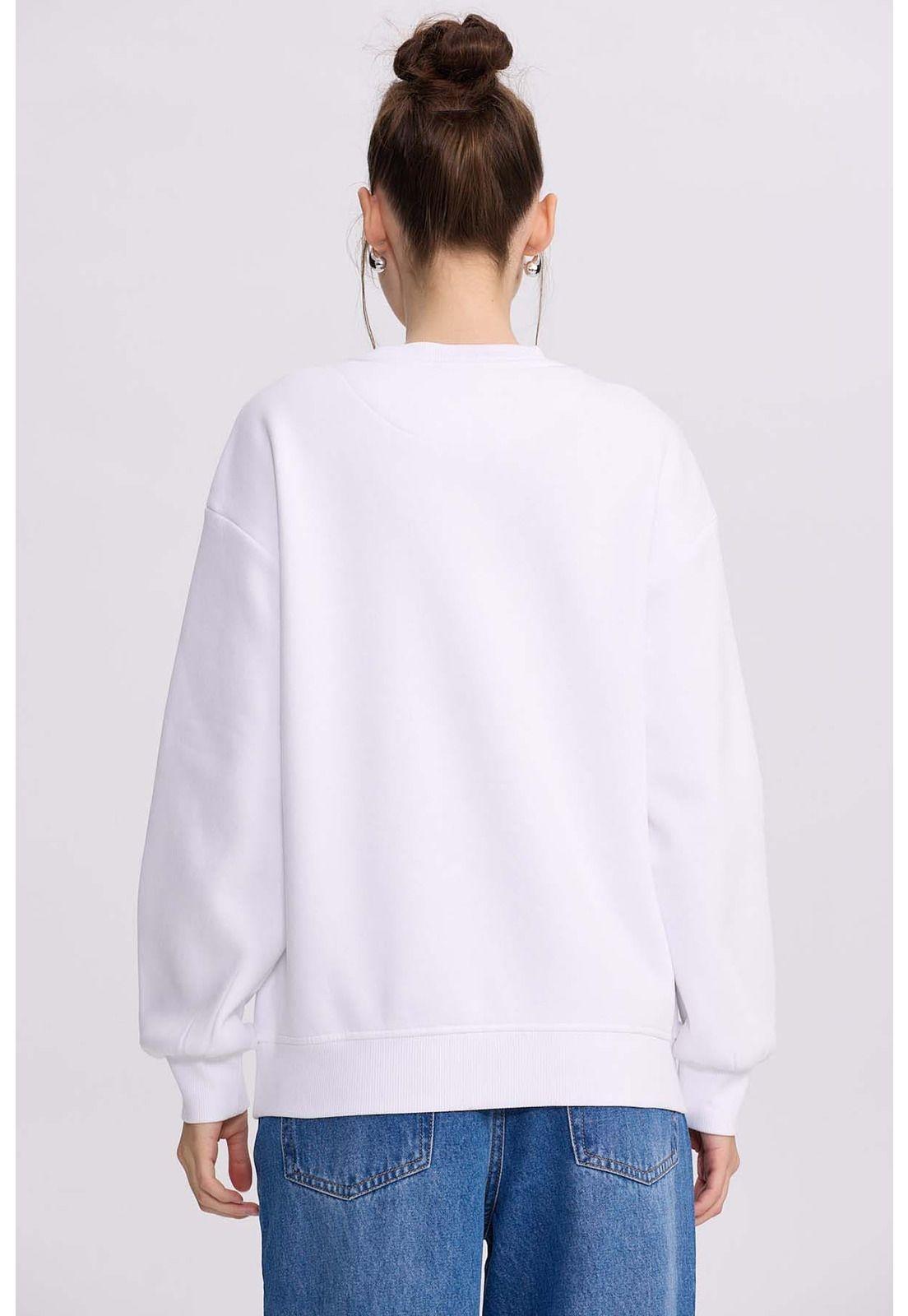 Polerón Mujer Print Blanco-2