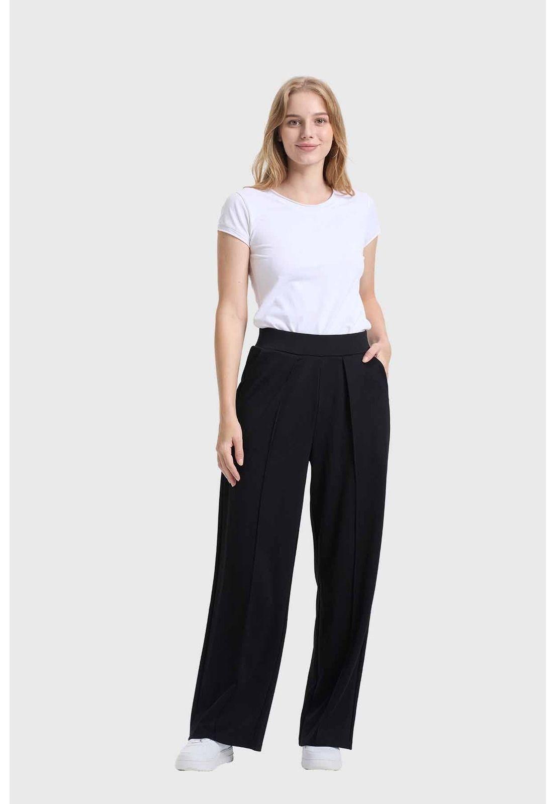 Pantalón Mujer Sastrero Pretina Negro-3