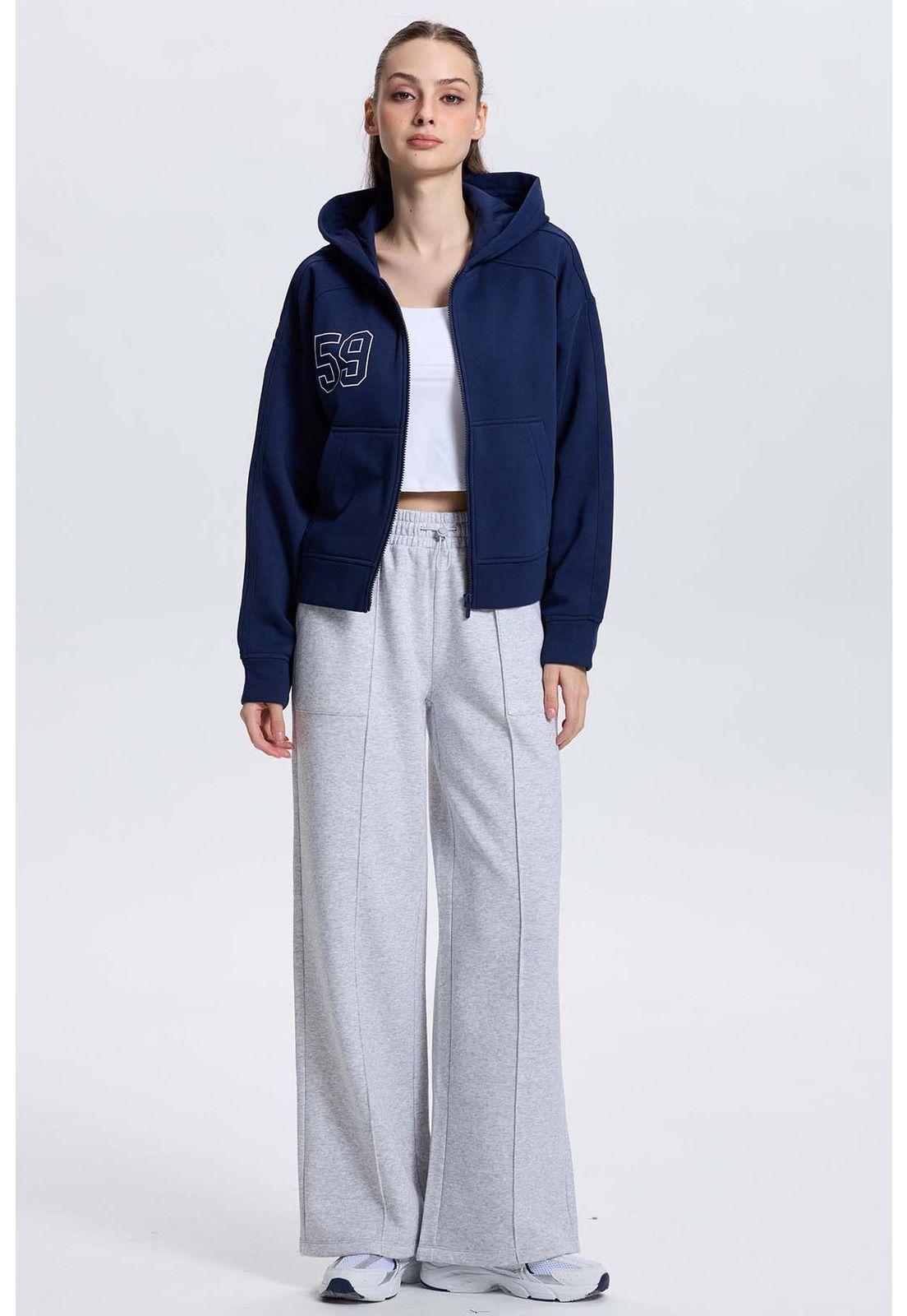 Polerón Mujer Full Zipper Azul-3