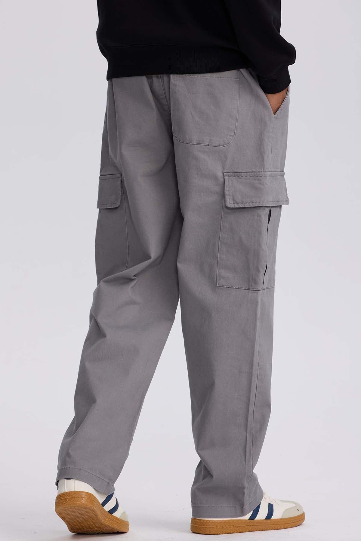 Pantalón Hombre Cargo Calce Recto Gris-2
